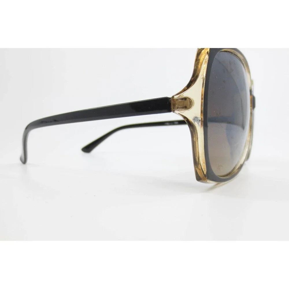 Vintage Oversized Square Sunglasses Black Honey Two-Tone FR1727704 Retro Eyewear